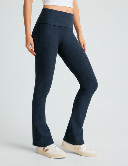 Beyond Yoga Foldover Bootcut Spacedye Yoga Pant - Nocturnal Navy