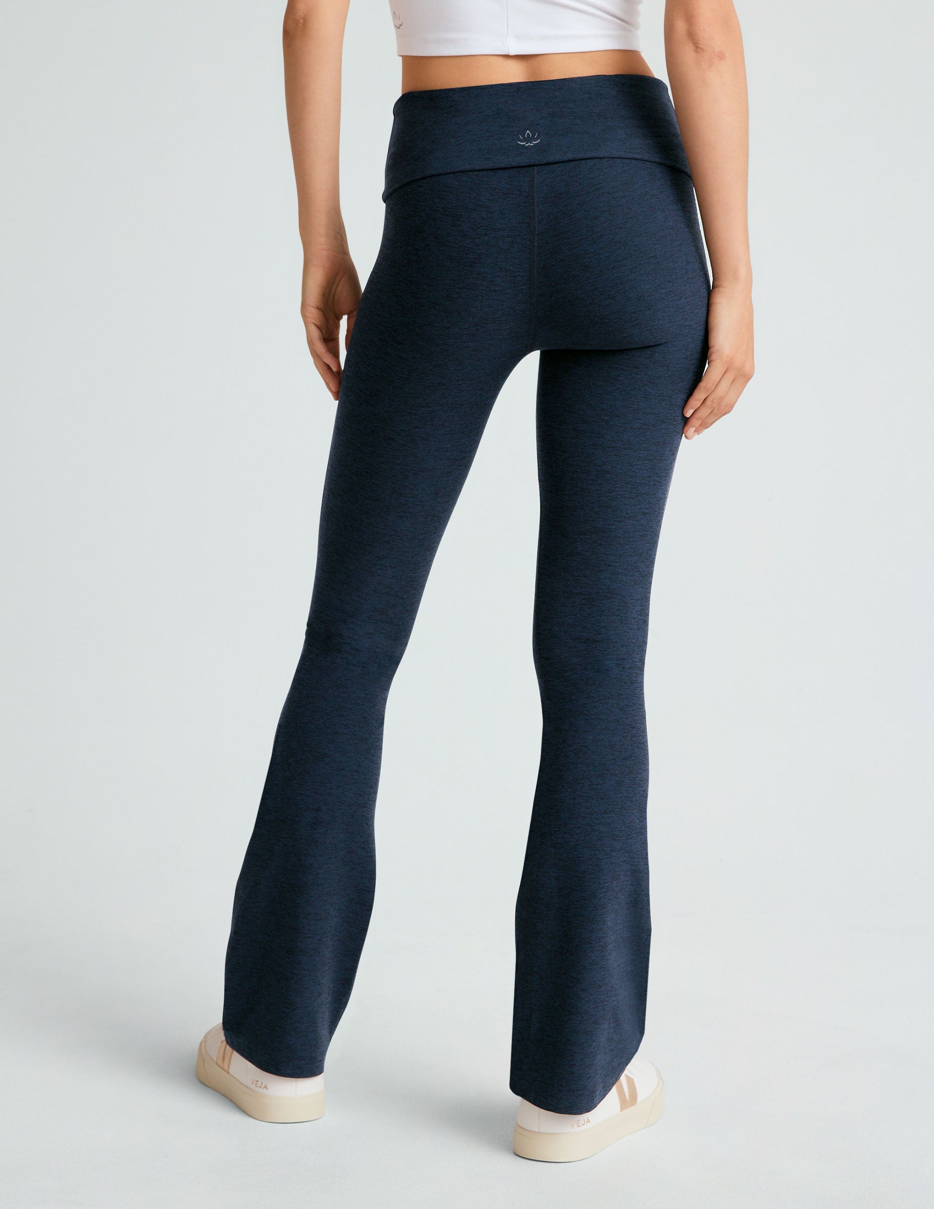 Beyond Yoga Foldover Bootcut Spacedye Yoga Pant - Nocturnal Navy