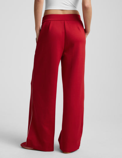 Beyond Yoga Women's Piped Wide Leg Pull On Pants - Red