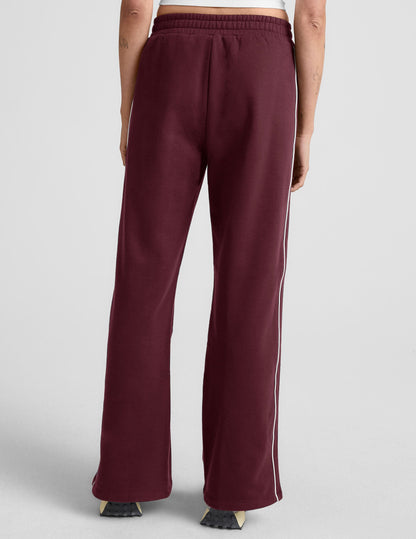 Beyond Yoga Wide Leg LuxeFleece Track Pants - Dark Cherry