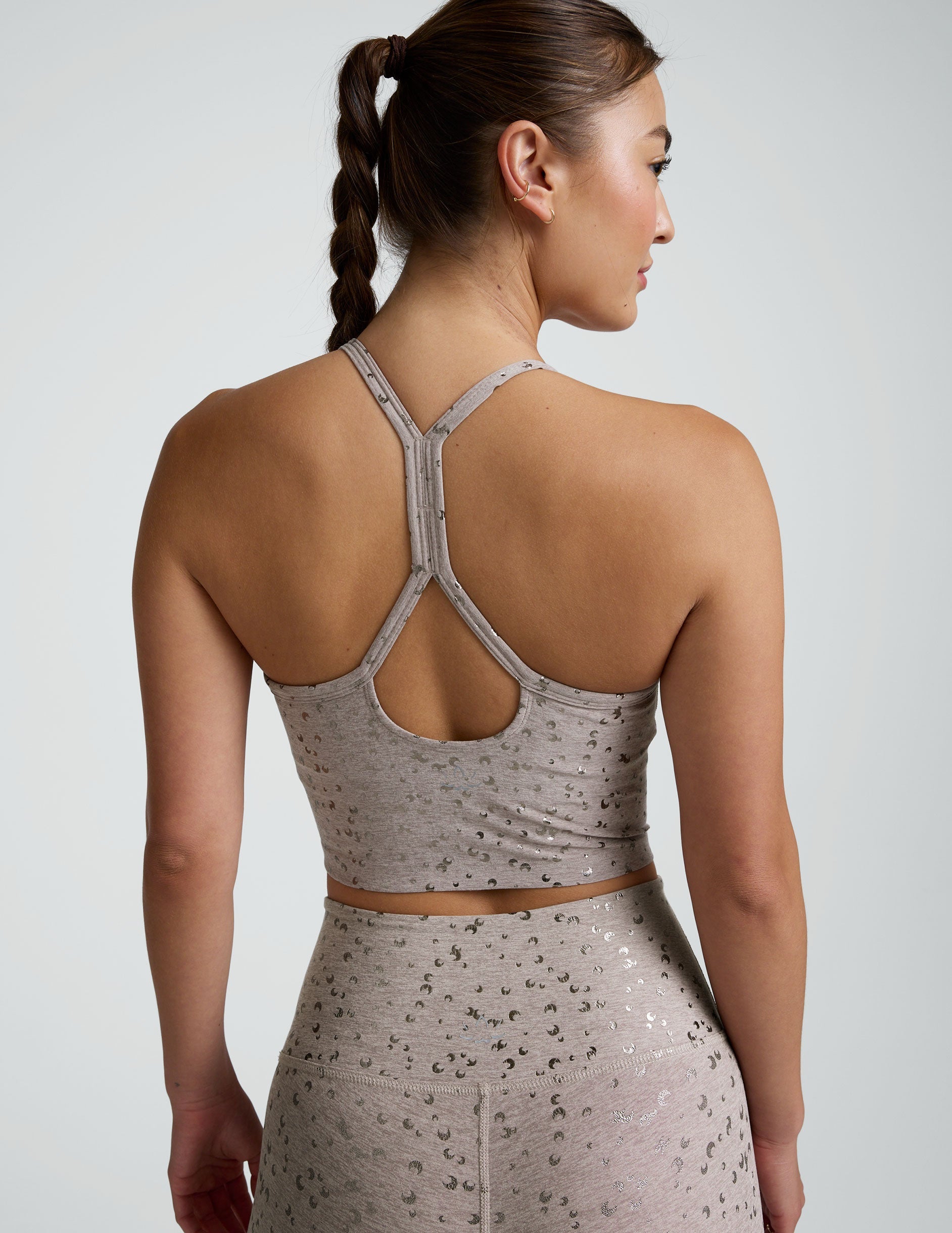 Beyond Yoga Chai Mini Moons SoftShine Slim Racerback High Cropped Tank
