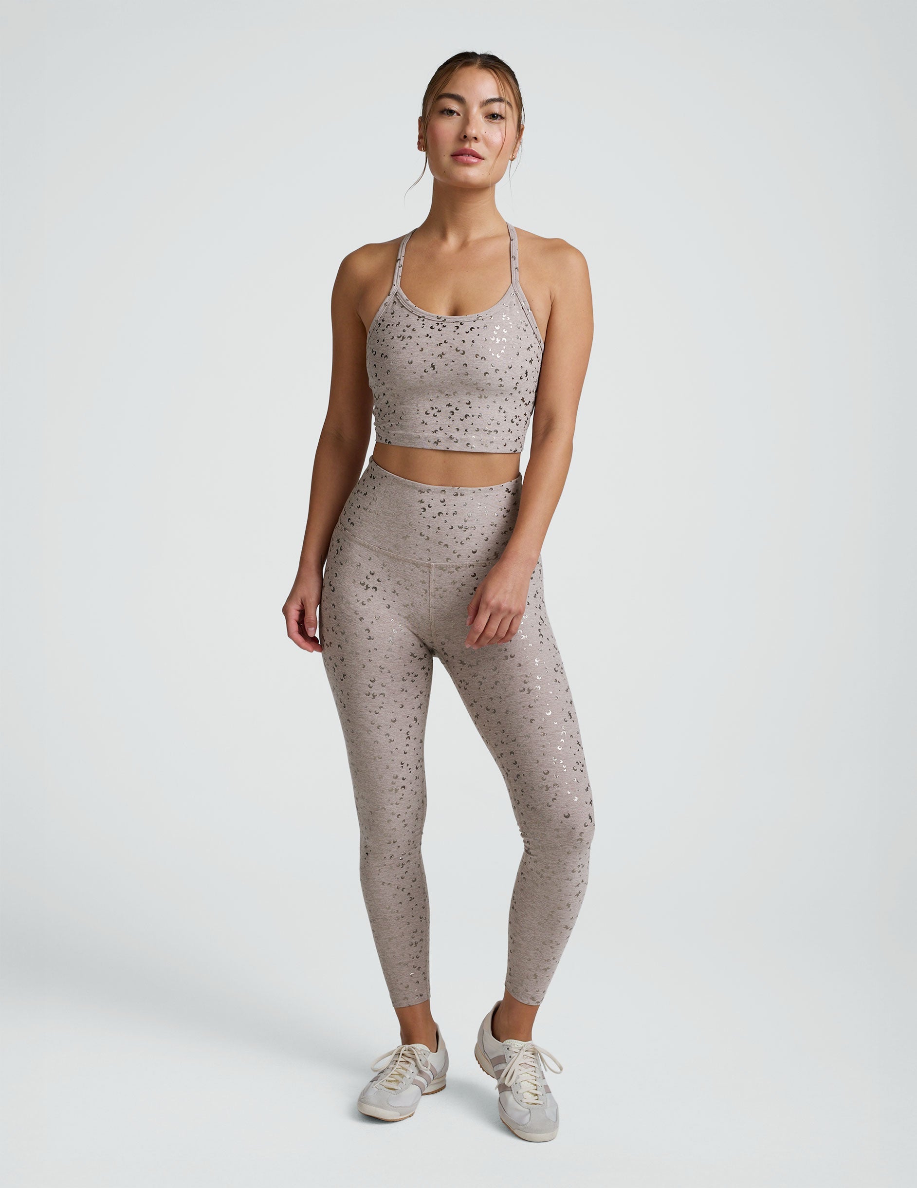 Beyond Yoga Chai Mini Moons SoftShine Slim Racerback High Cropped Tank