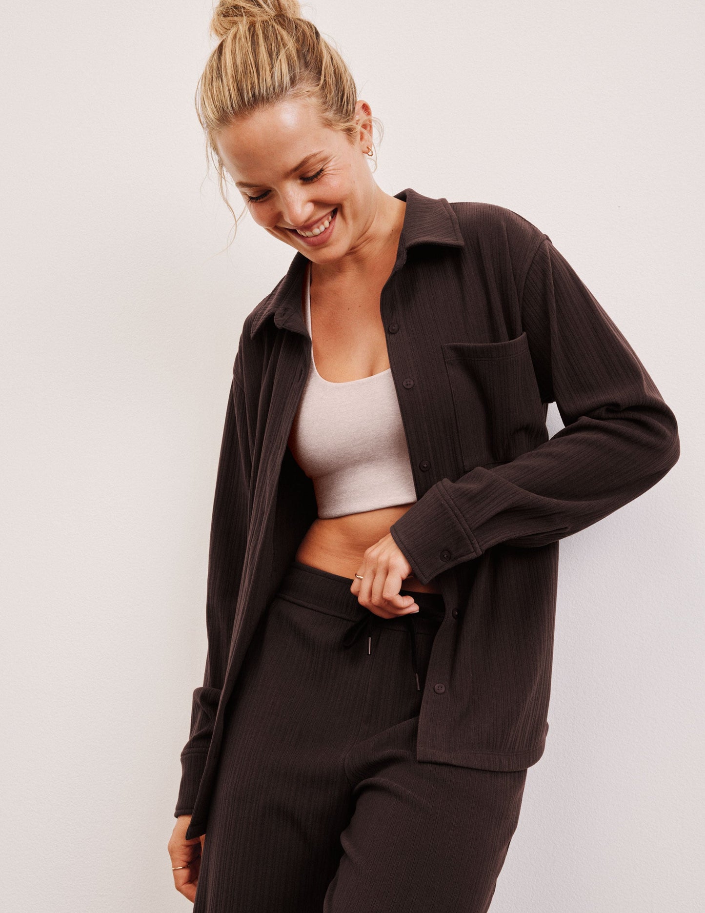 Beyond Yoga Breathe Easy Ribbed Front Shirt