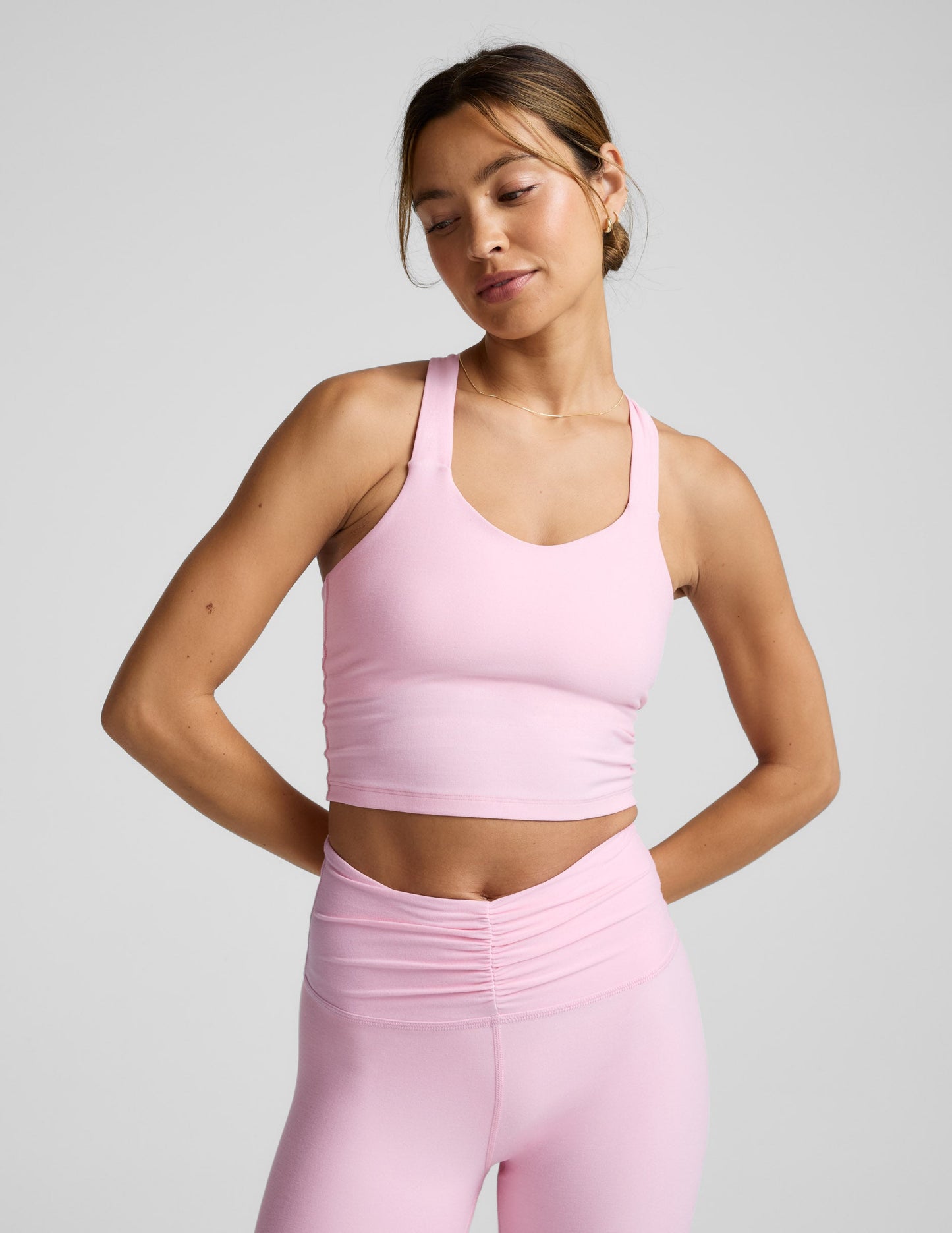 Beyond Yoga Spacedye Twist Through Cropped Tank