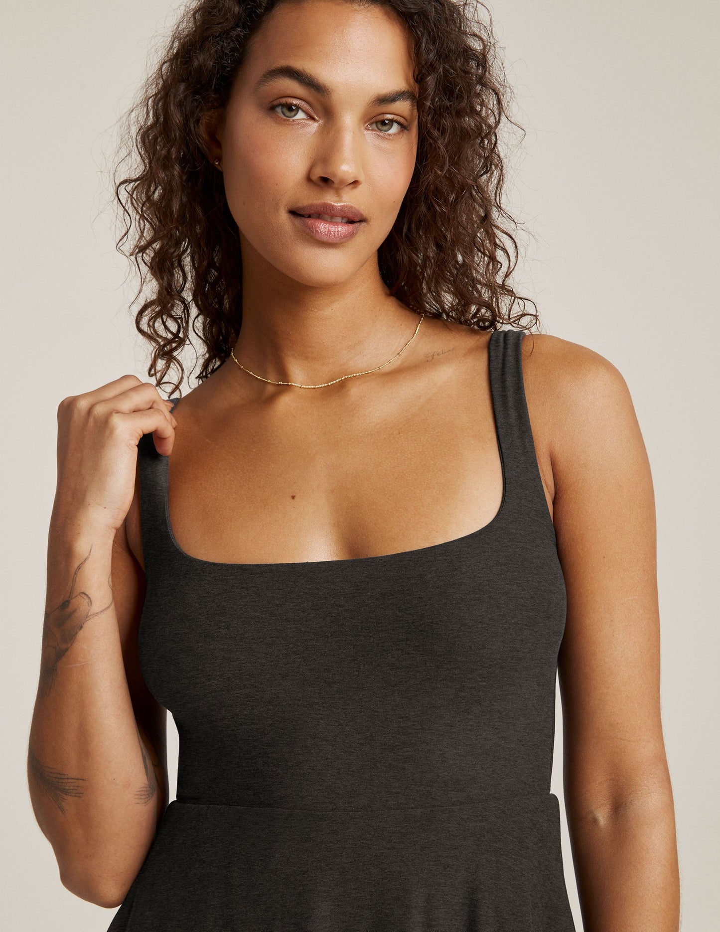 Beyond Yoga Featherweight At The Ready Square Neck Dress