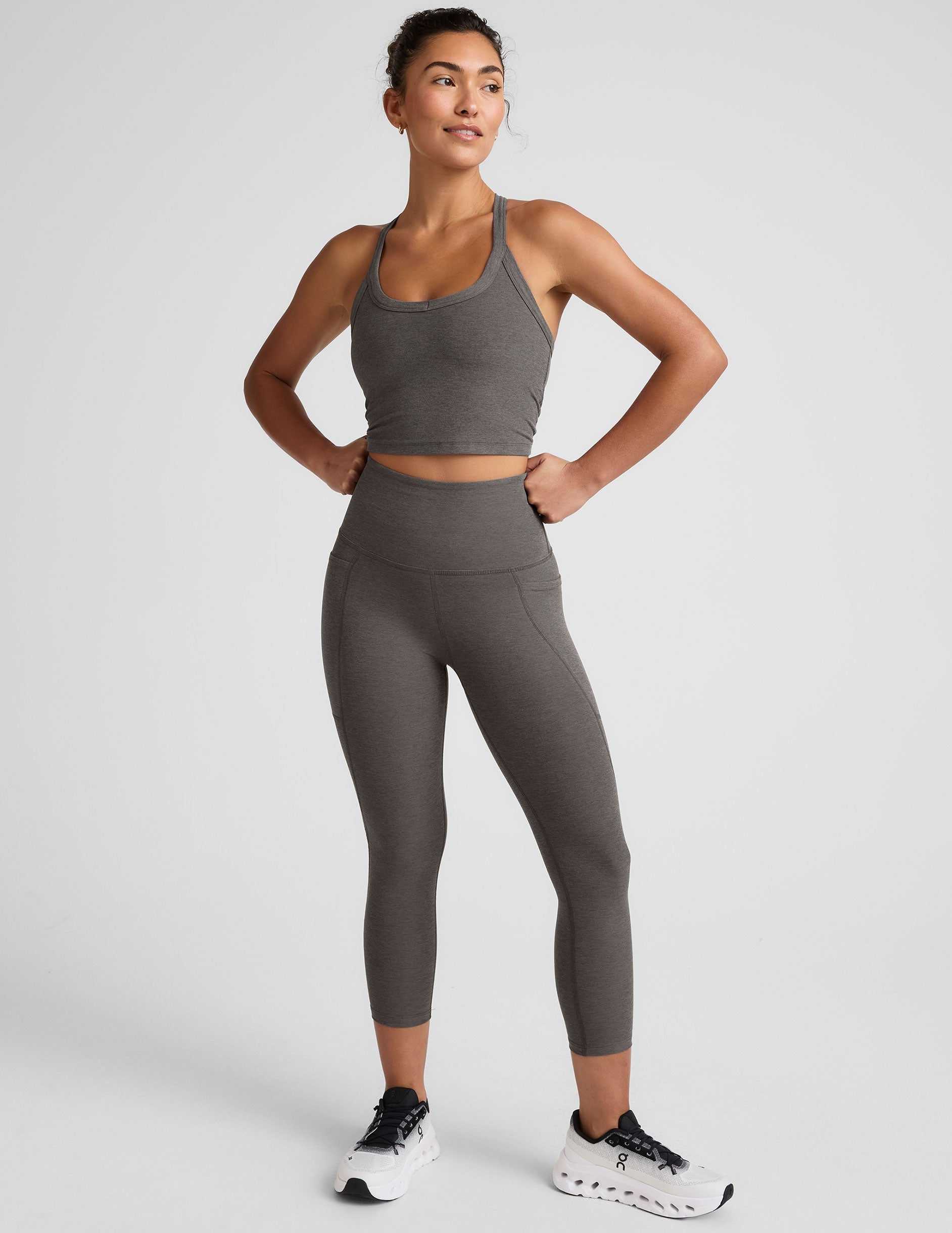 Beyond Yoga High Waisted Capri Spacedye Legging - True Gray Heather