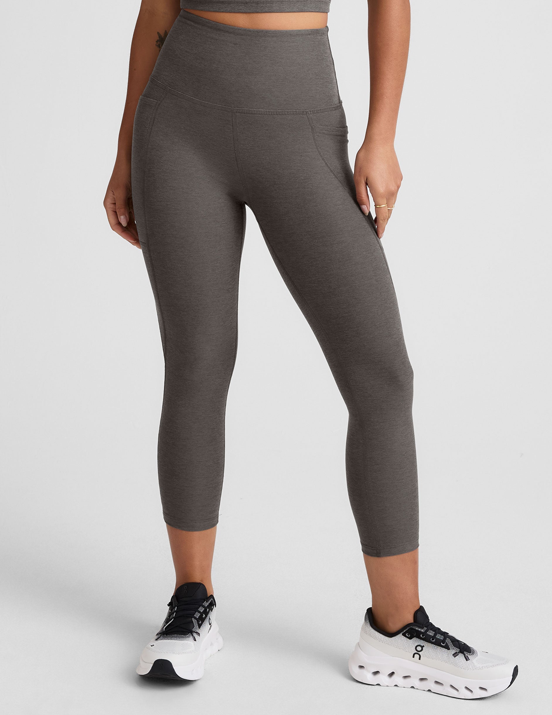 Beyond Yoga High Waisted Capri Spacedye Legging - True Gray Heather