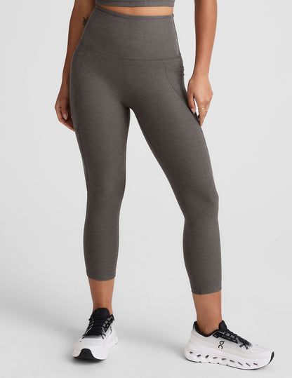 Beyond Yoga High Waisted Capri Spacedye Legging - True Gray Heather