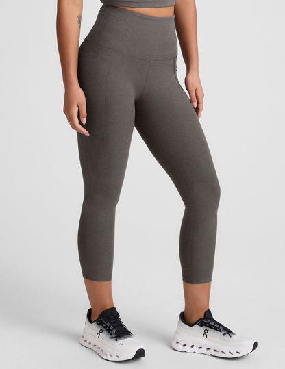 Beyond Yoga High Waisted Capri Spacedye Legging - True Gray Heather