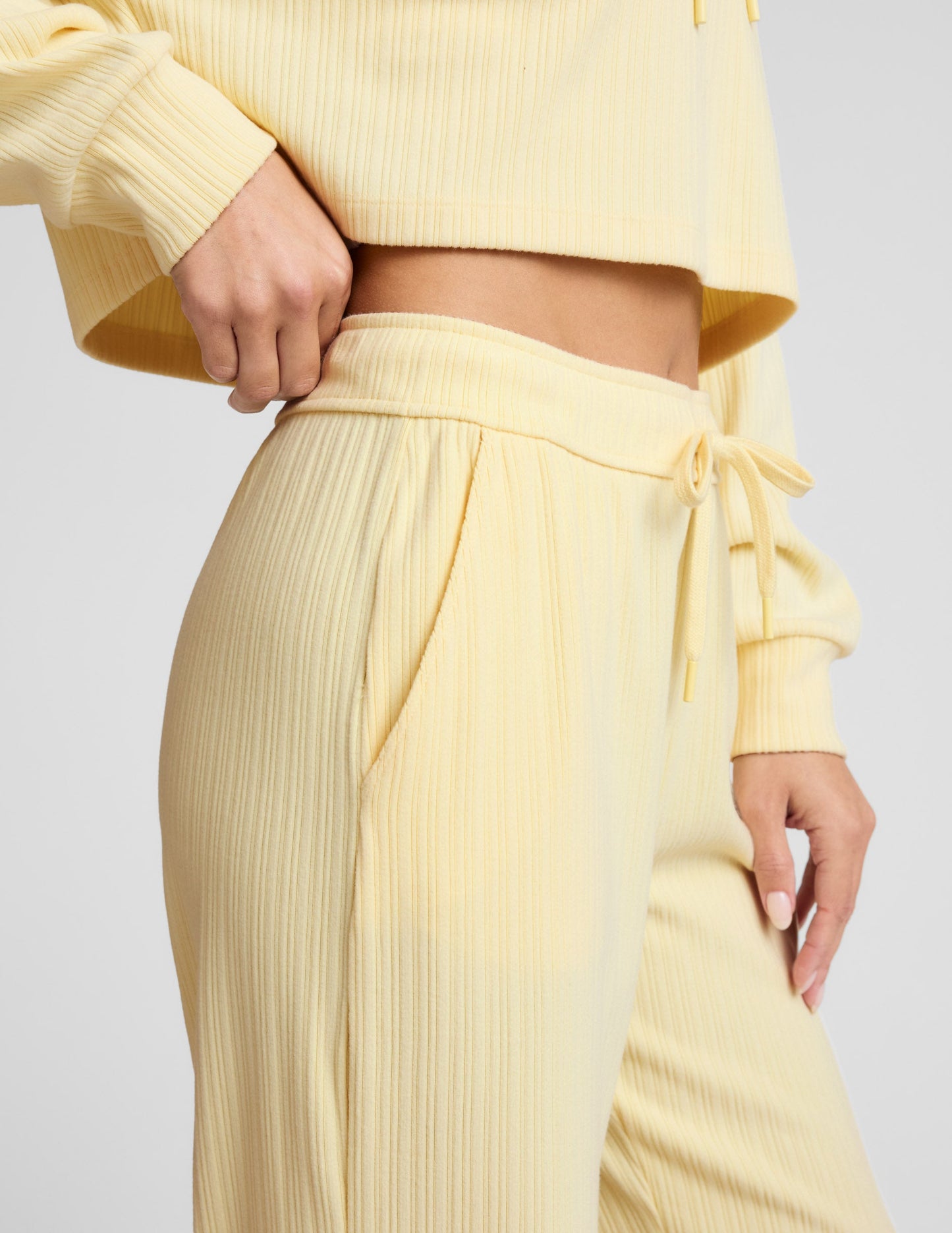 Beyond Yoga Ribbed Wide Leg Breathe Easy Pant - Yellow Swirl
