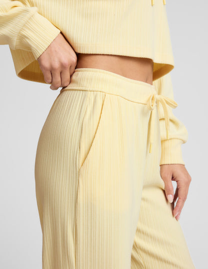 Beyond Yoga Ribbed Wide Leg Breathe Easy Pant - Yellow Swirl
