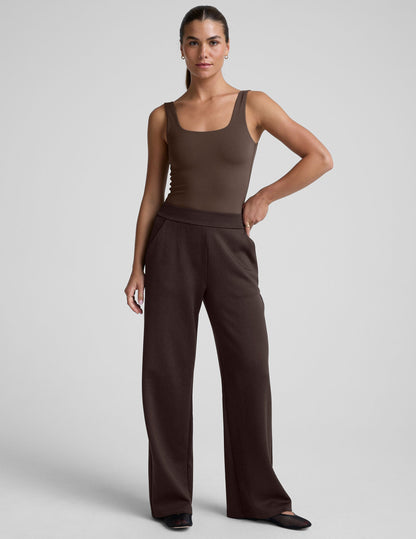 Beyond Yoga Wide Leg Elastic Waist Flowy Pants - Dark Chocolate