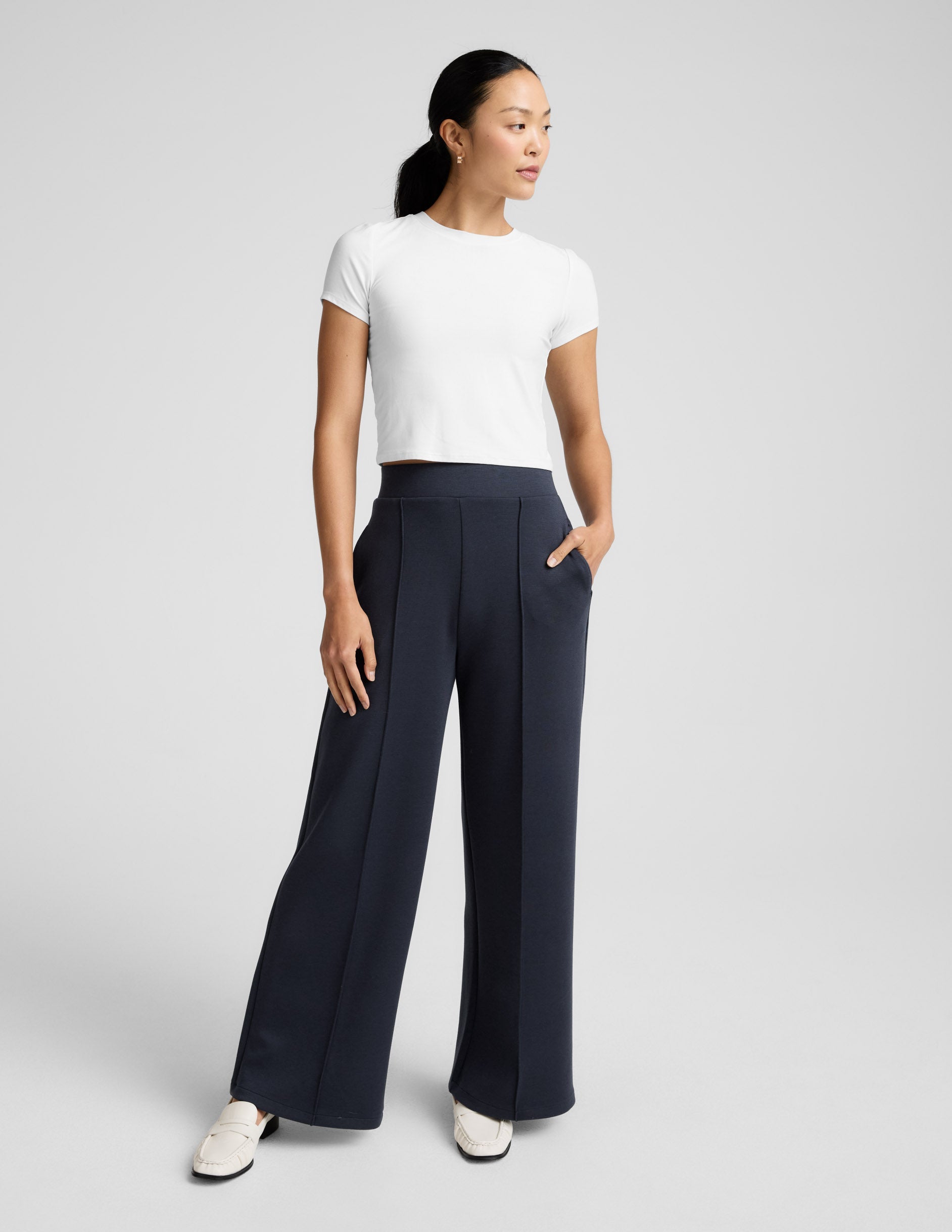 Beyond Yoga Women's Wide Leg SoftSpring Pants - Nocturnal Navy