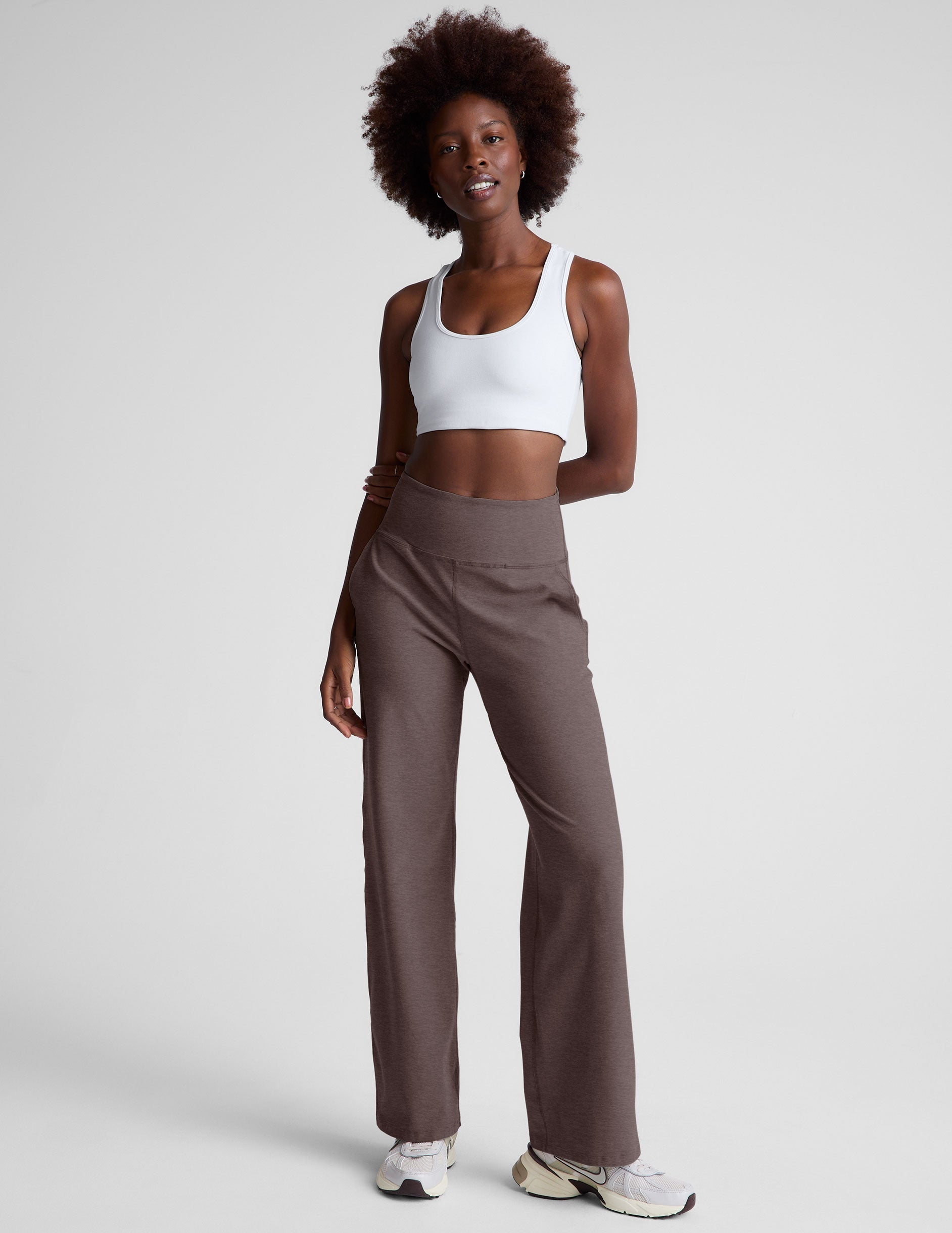 Beyond Yoga High Waisted Wide Leg Spacedye Pants - Woodland Heather