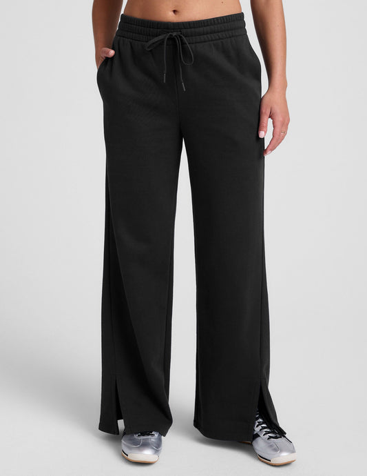 Beyond Yoga Wide Leg Side Slit LuxeFleece Pant - Black