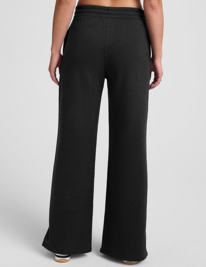 Beyond Yoga Wide Leg Side Slit LuxeFleece Pant - Black