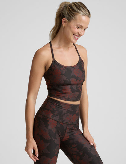 Beyond Yoga Espresso Leopard SoftMark Slim Racerback Cropped Tank