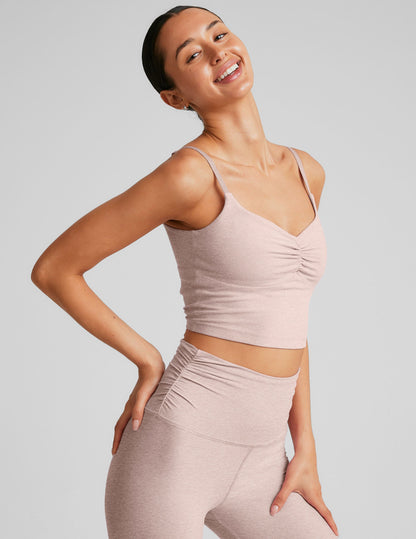 Beyond Yoga Spacedye Raise The Barre Shirred Cropped Tank