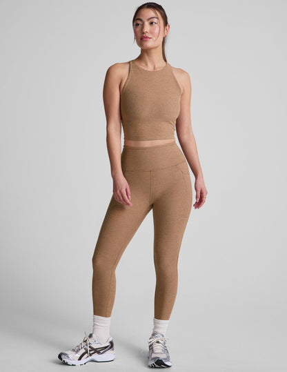 Beyond Yoga High Waisted Capri Spacedye Legging - Desert Sand Heather