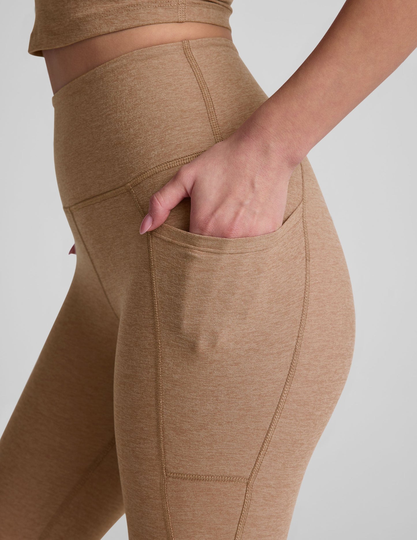 Beyond Yoga High Waisted Capri Spacedye Legging - Desert Sand Heather