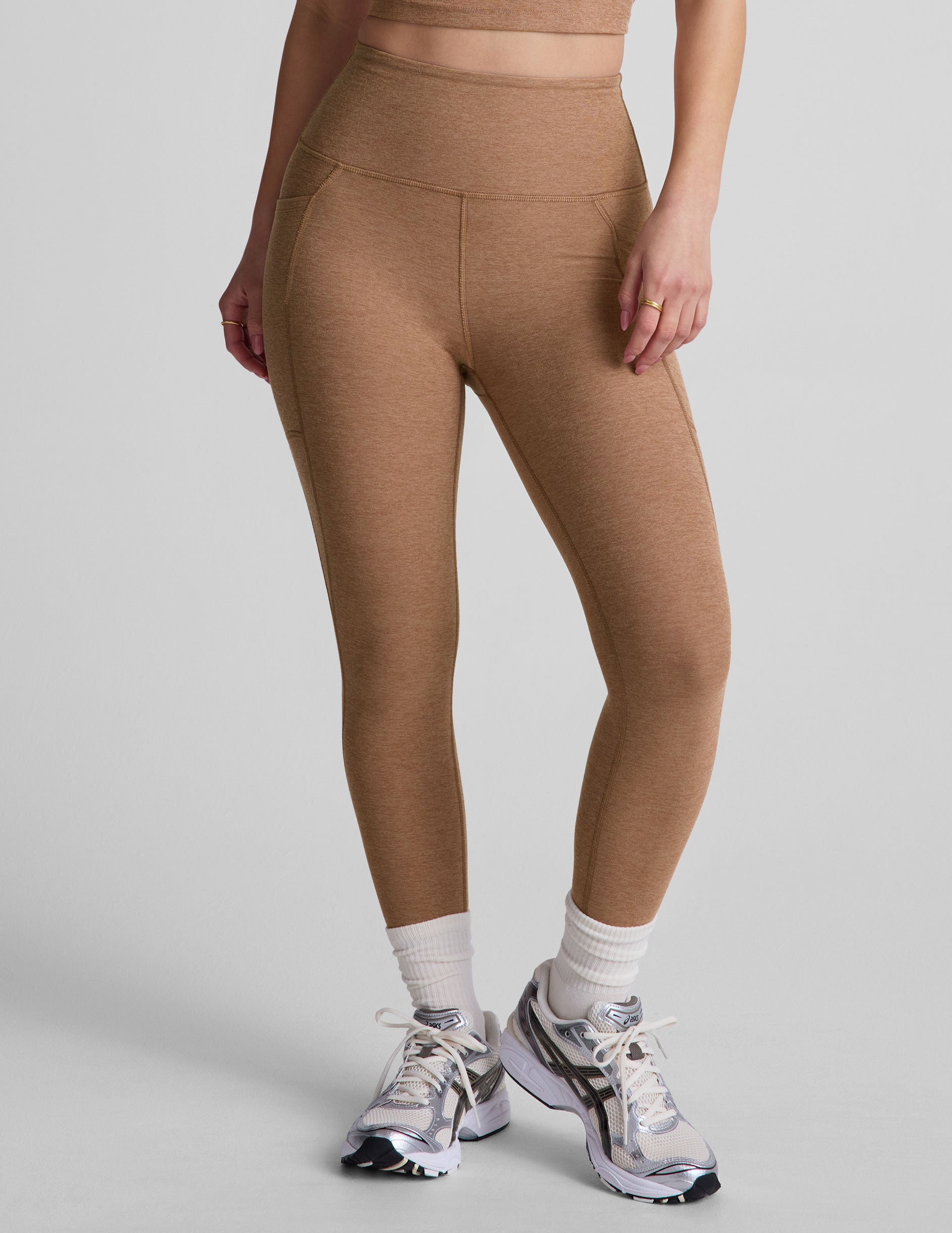 Beyond Yoga High Waisted Capri Spacedye Legging - Desert Sand Heather
