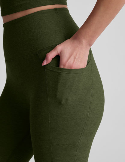 Beyond Yoga High Waisted Spacedye Capri Legging - Army Green Heather