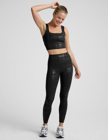 Beyond Yoga Plaid Foil Black High Waisted Midi Legging