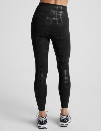 Beyond Yoga Plaid Foil Black High Waisted Midi Legging