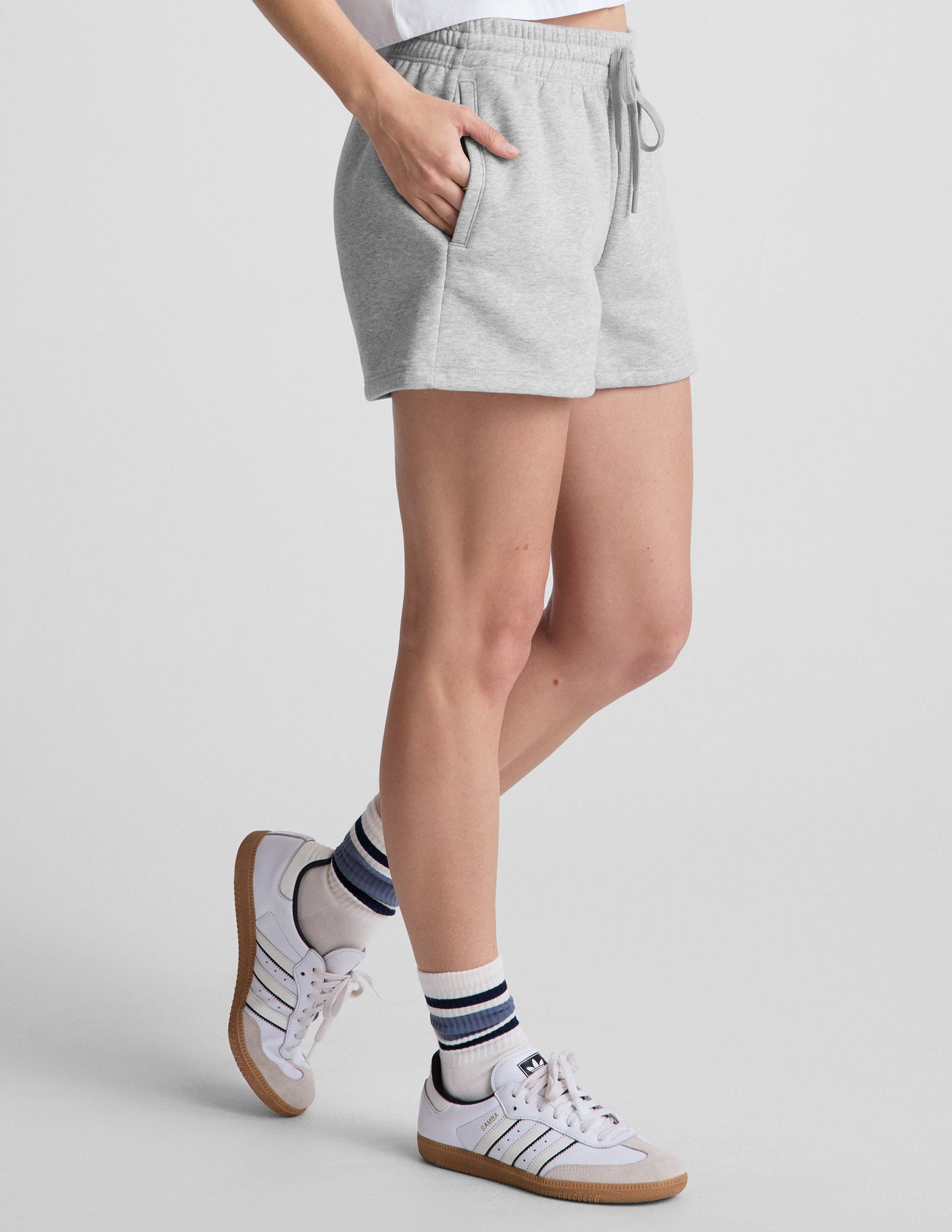 Beyond Yoga Women's Casual Drawstring LuxeFleece Shorts - Gray