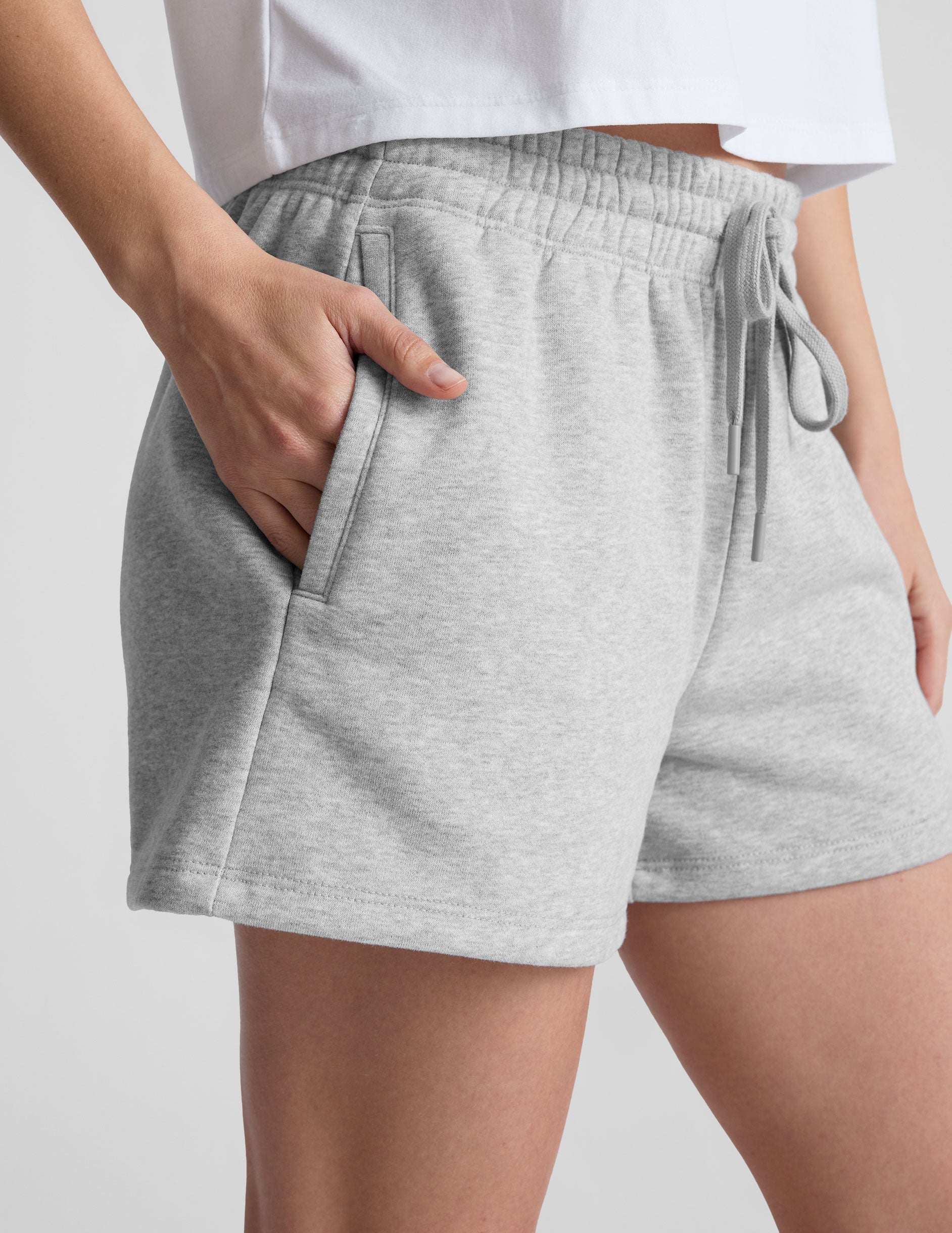 Beyond Yoga Women's Casual Drawstring LuxeFleece Shorts - Gray