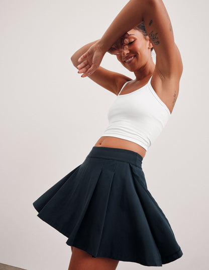 Beyond Yoga Mini Pleated Built In Shorts Skirt - Nocturnal Navy
