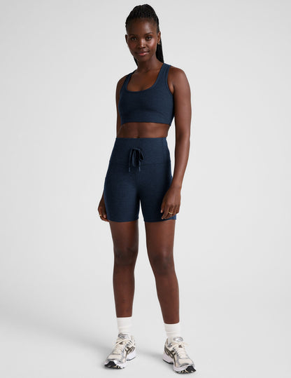 Beyond Yoga High Waisted Pocket Spacedye Shorts - Nocturnal Navy