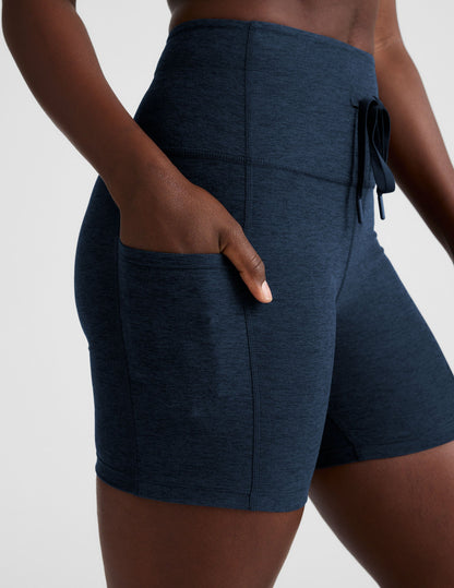Beyond Yoga High Waisted Pocket Spacedye Shorts - Nocturnal Navy