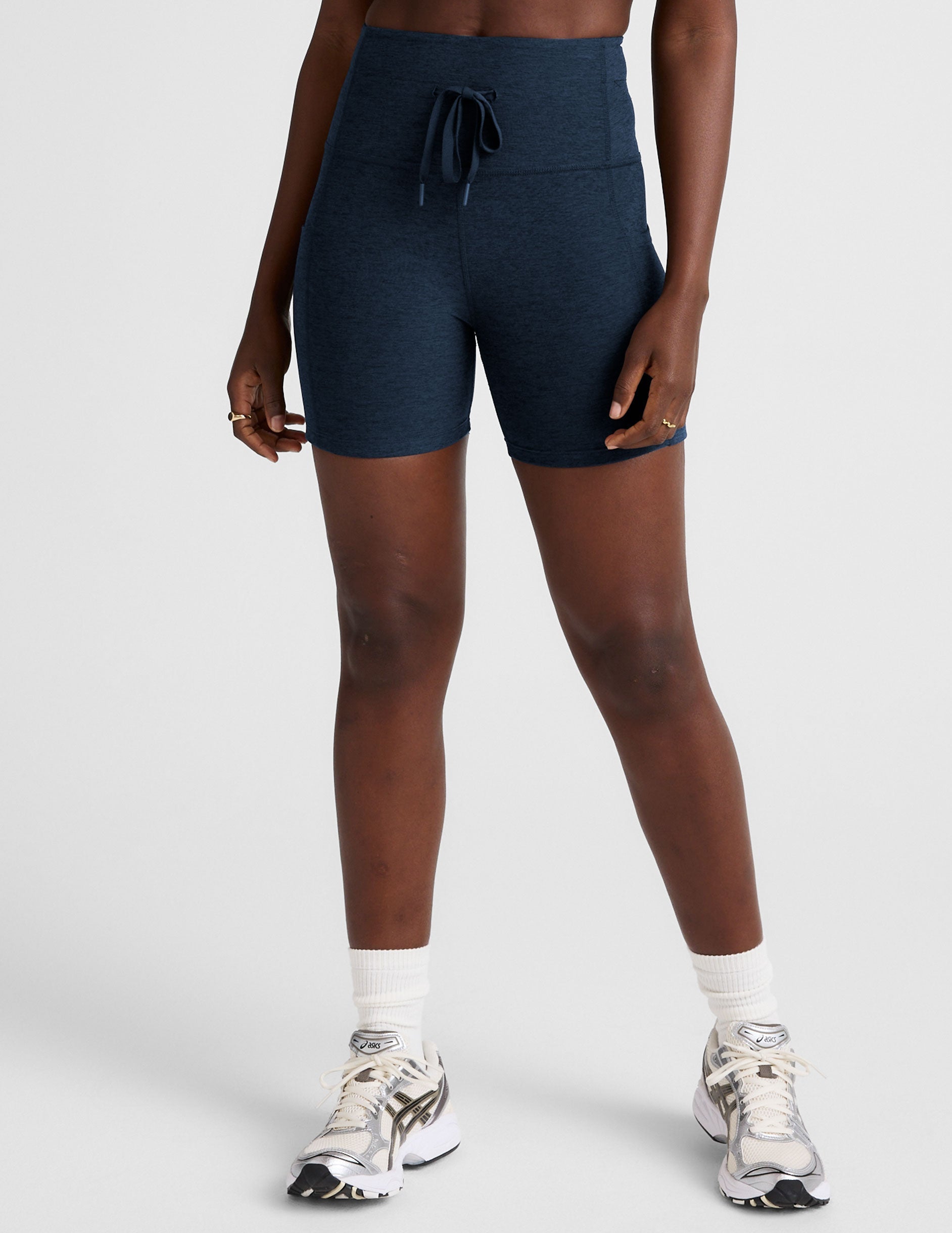 Beyond Yoga High Waisted Pocket Spacedye Shorts - Nocturnal Navy