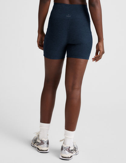 Beyond Yoga High Waisted Pocket Spacedye Shorts - Nocturnal Navy