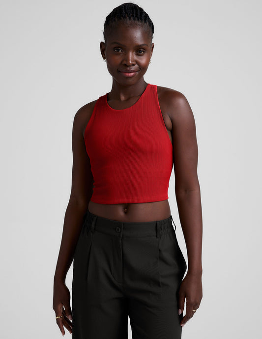 Beyond Yoga Refocus Ribbed Cropped Tank