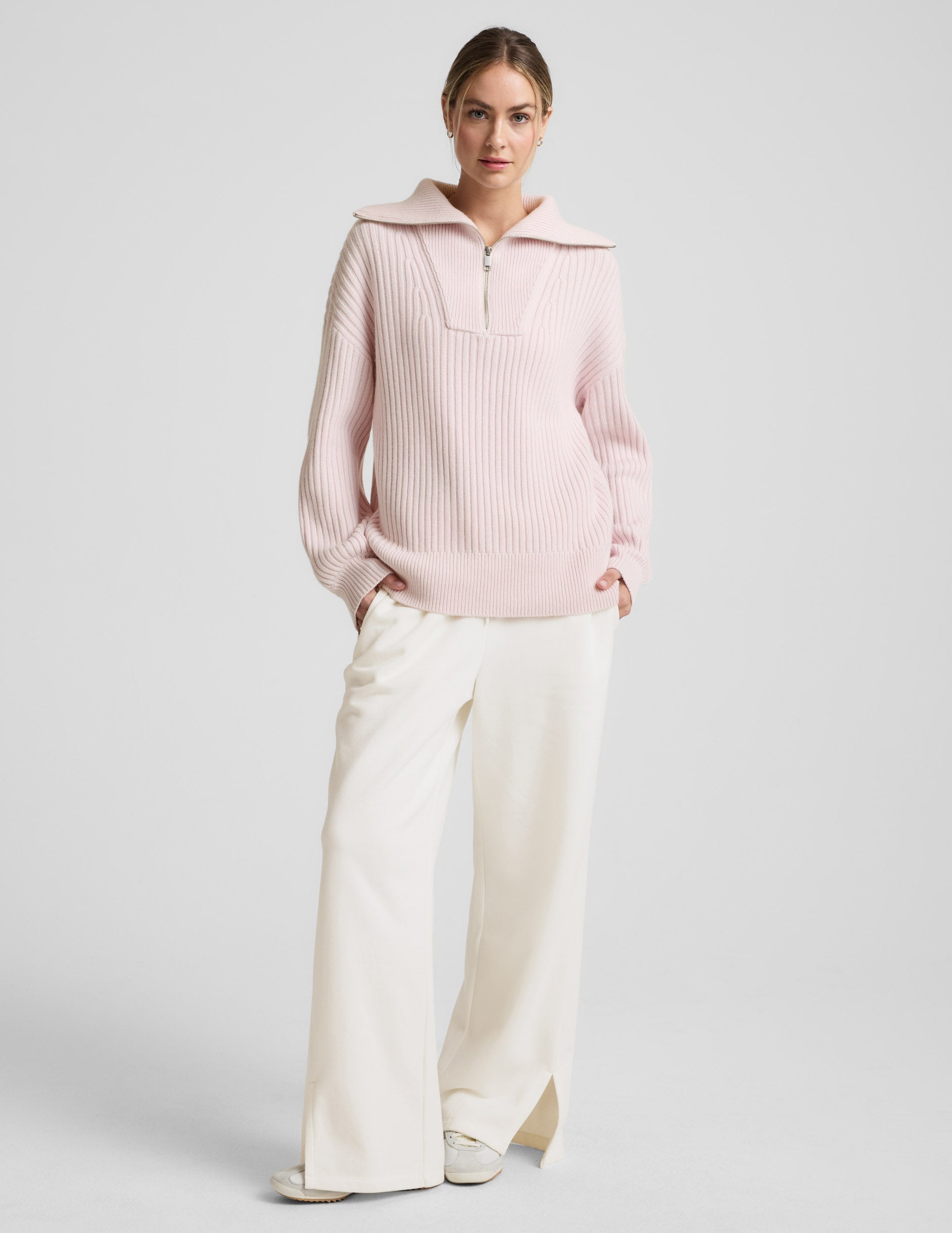 Beyond Yoga Wool Blend Collared Pullover