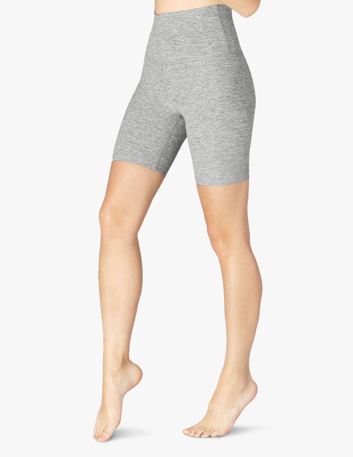 Beyond Yoga High Waisted Biker Spacedye Shorts - Silver Mist