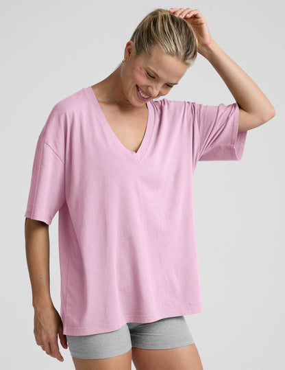 Beyond Yoga Oversized V-neck Cotton Tee