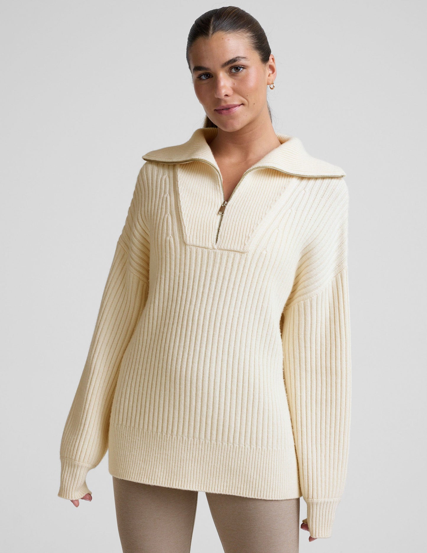 Beyond Yoga Wool Blend Collared Pullover