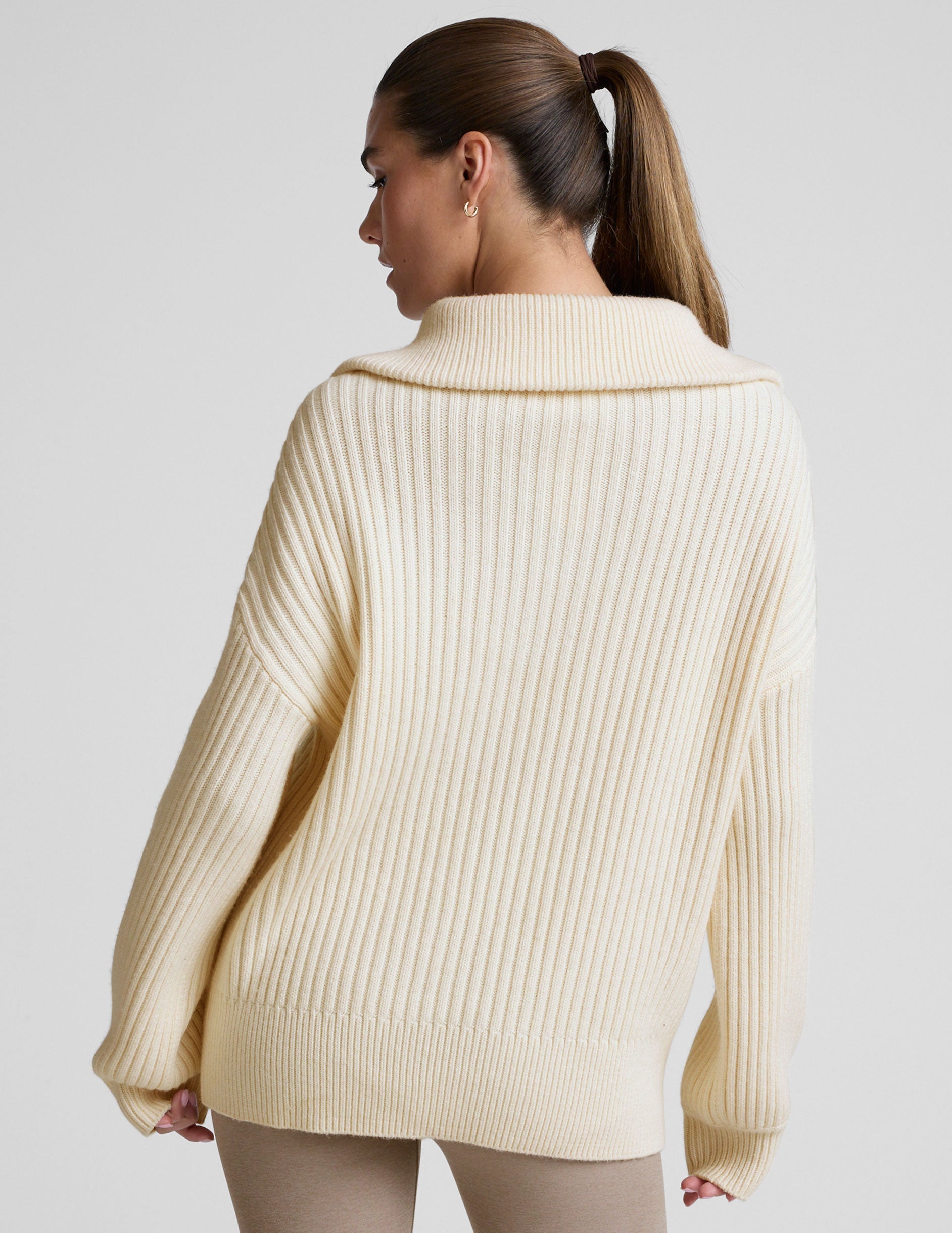 Beyond Yoga Wool Blend Collared Pullover