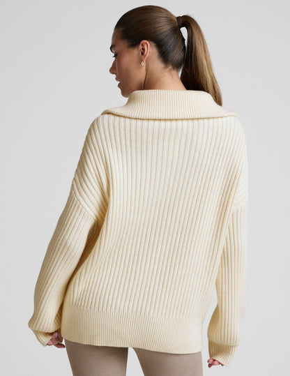 Beyond Yoga Wool Blend Collared Pullover
