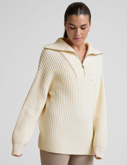 Beyond Yoga Wool Blend Collared Pullover