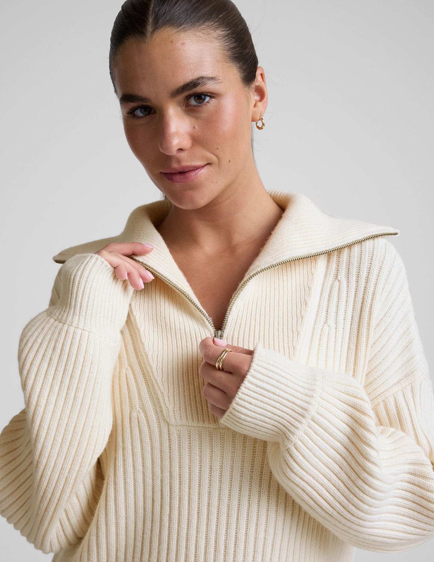 Beyond Yoga Wool Blend Collared Pullover