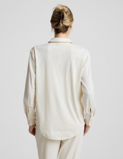 Beyond Yoga Breathe Easy Comfort Cord Button Up
