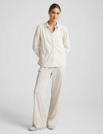 Beyond Yoga Breathe Easy Comfort Cord Button Up