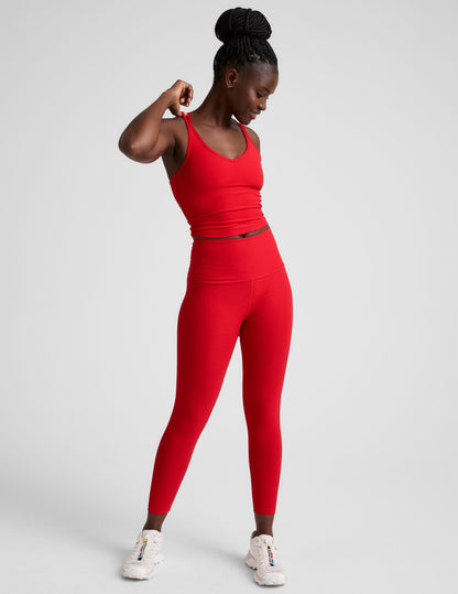 Beyond Yoga High Waisted Capri Spacedye Legging - Candy Apple Red Heather
