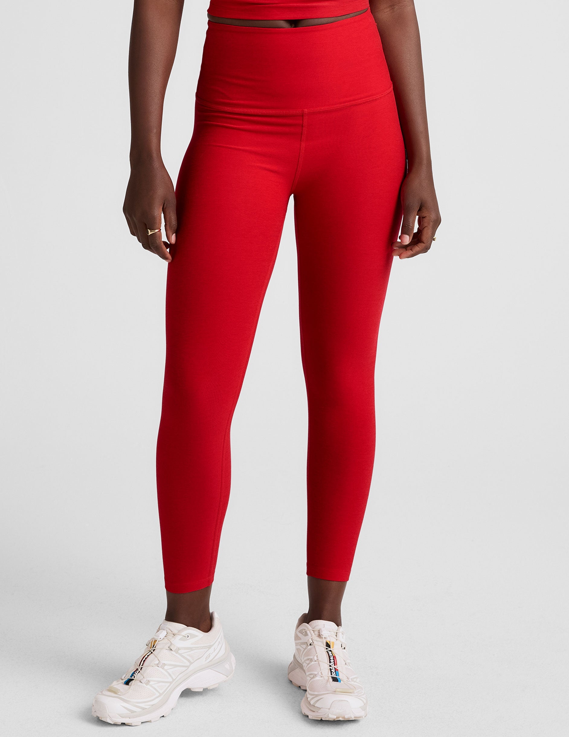 Beyond Yoga High Waisted Capri Spacedye Legging - Candy Apple Red Heather