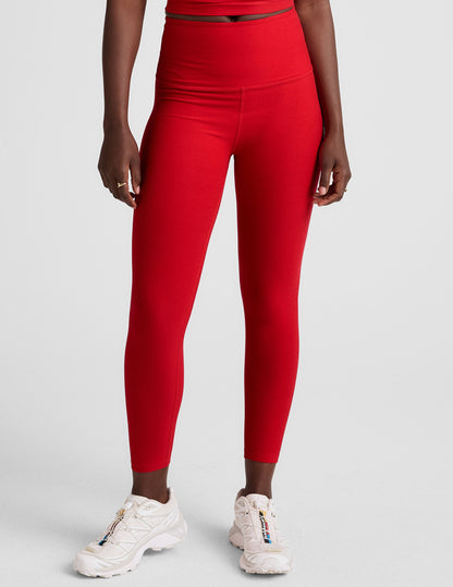 Beyond Yoga High Waisted Capri Spacedye Legging - Candy Apple Red Heather