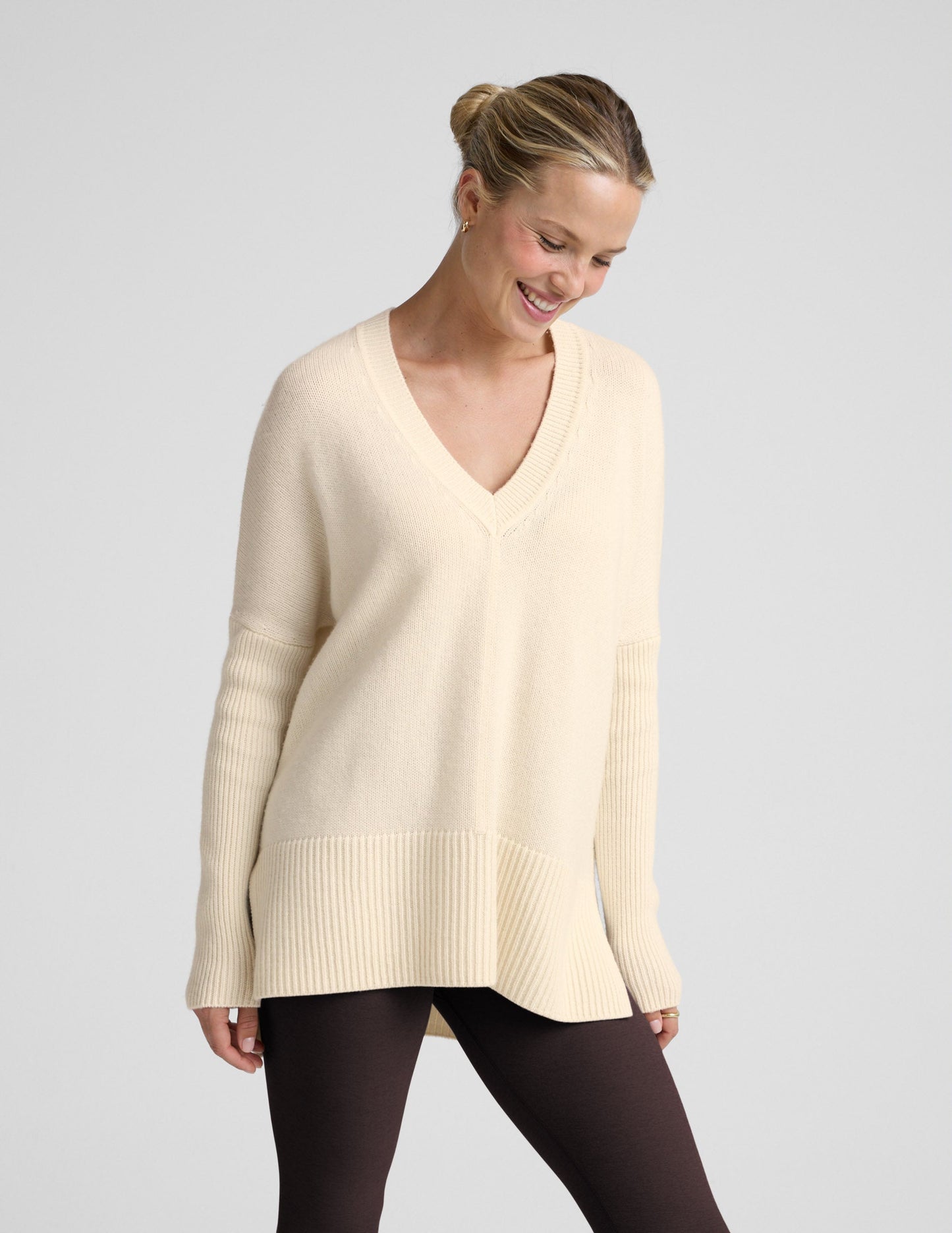 Beyond Yoga Wool-Cashmere V-Neck Sweater